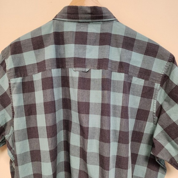 Urban Pipeline Shirt Men 2XL Teal Plaid Short Sleeve - Picture 7 of 13